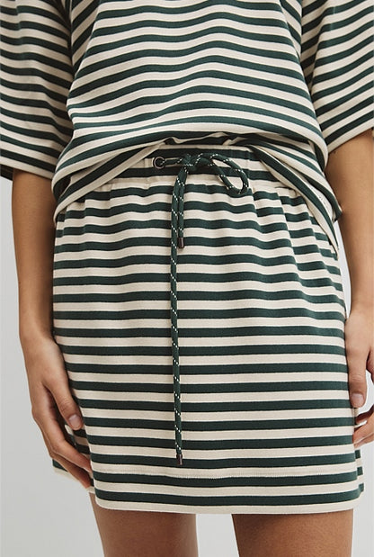 Australian Cotton Blend Stripe Jersey Skirt