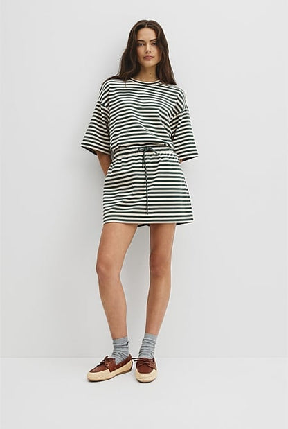 Australian Cotton Blend Stripe Jersey Skirt