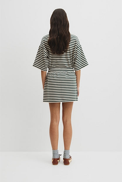 Australian Cotton Blend Stripe Jersey Skirt