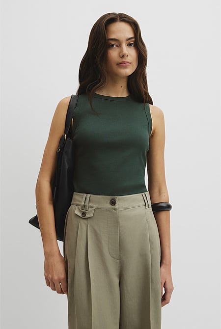 Australian Cotton High Neck Tank