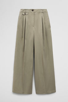 Cotton Blend Pleat Front Pant