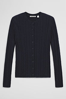 Organically Grown Cotton Blend Cable Knit Cardigan