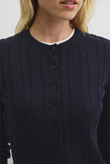 Organically Grown Cotton Blend Cable Knit Cardigan