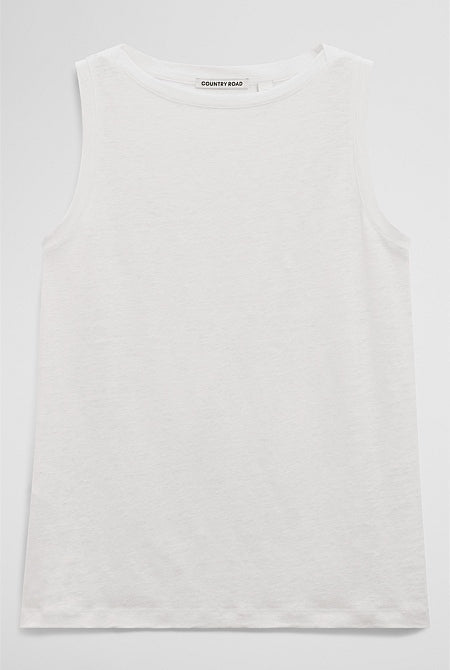 Linen Boat Neck Tank