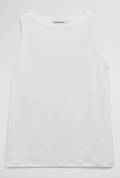 Linen Boat Neck Tank