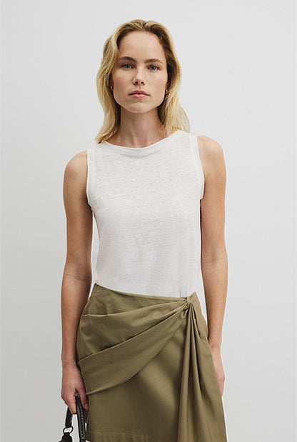 Linen Boat Neck Tank