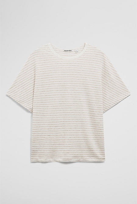 Stripe Linen Dolman T-Shirt