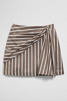 Stripe Bow Drape Skirt