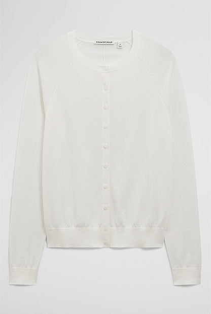 Pointelle Detail Cardigan