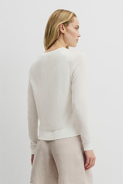 Pointelle Detail Cardigan