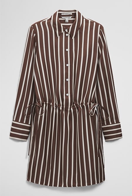 Stripe Gather Mini Dress