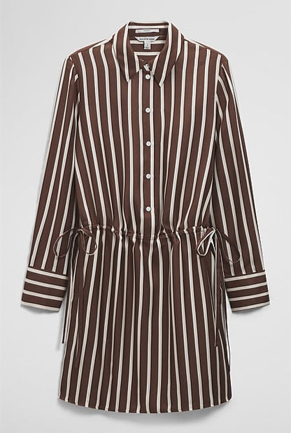 Stripe Gather Mini Dress