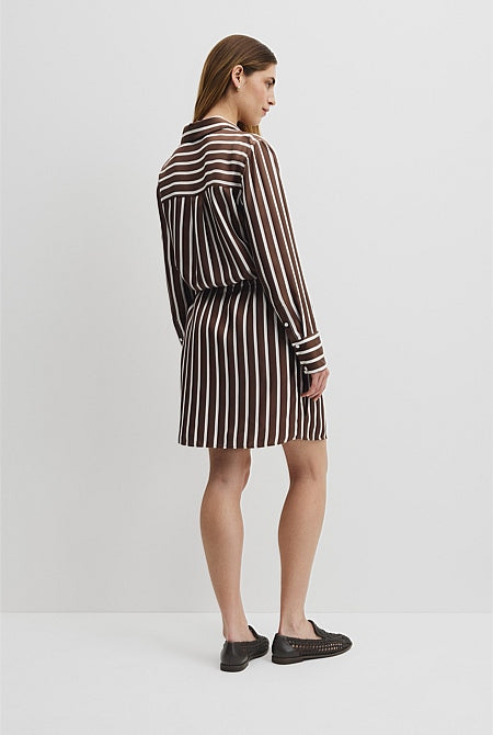 Stripe Gather Mini Dress