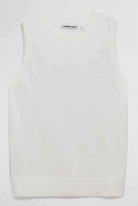 Pointelle Detail Neck Tank