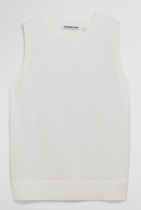 Pointelle Detail Neck Tank
