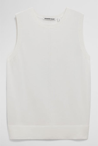 Pointelle Detail Neck Tank