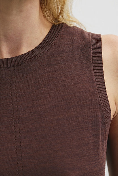 Pointelle Detail Neck Tank