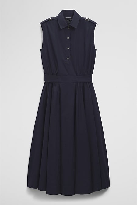Australian Cotton Fit-and-Flare Midi Dress