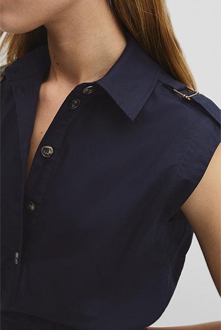 Australian Cotton Fit-and-Flare Midi Dress