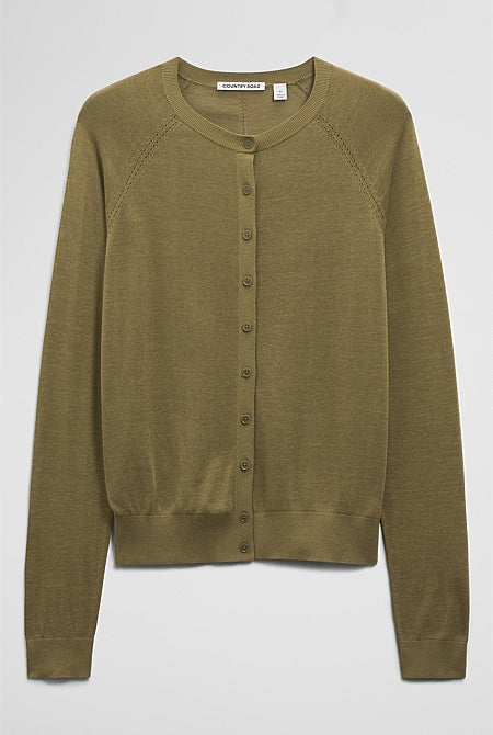 Pointelle Detail Cardigan