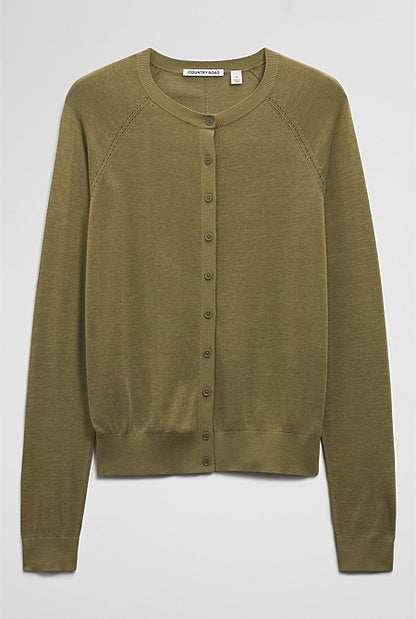 Pointelle Detail Cardigan