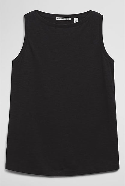 Linen Boat Neck Tank
