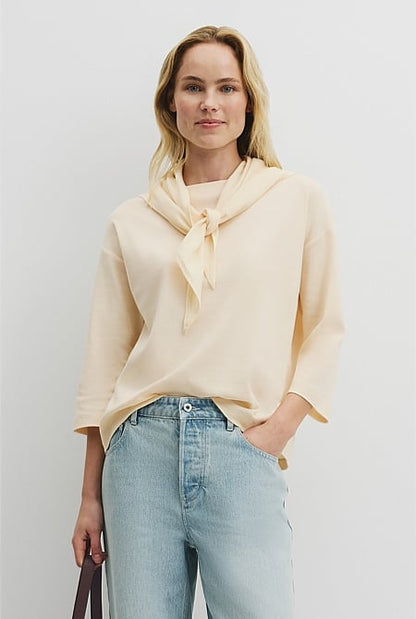 Scarf Crop Sleeve T-Shirt