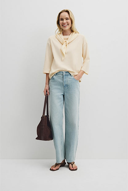 Scarf Crop Sleeve T-Shirt