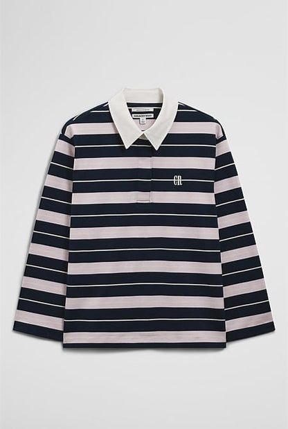 Australian Cotton Stripe Rugby Polo Sweat
