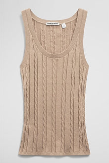 Organically Grown Cotton Blend Cable Knit Tank