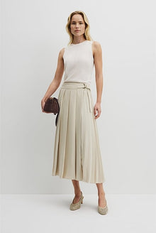 Pleated Midi Skirt