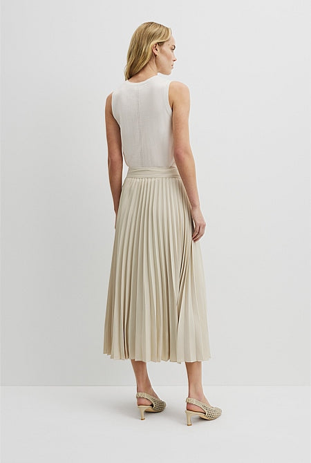 Pleated Midi Skirt
