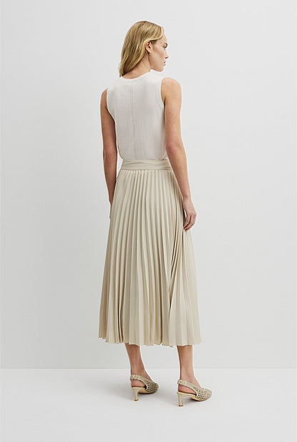 Pleated Midi Skirt