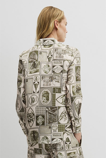 Print Silk Blouse