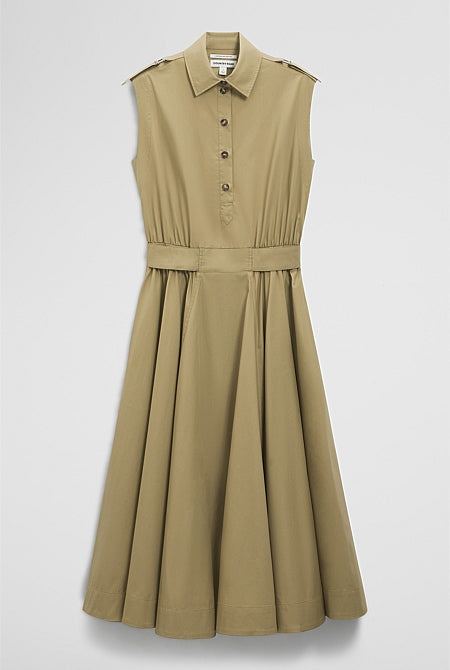 Australian Cotton Fit-and-Flare Midi Dress