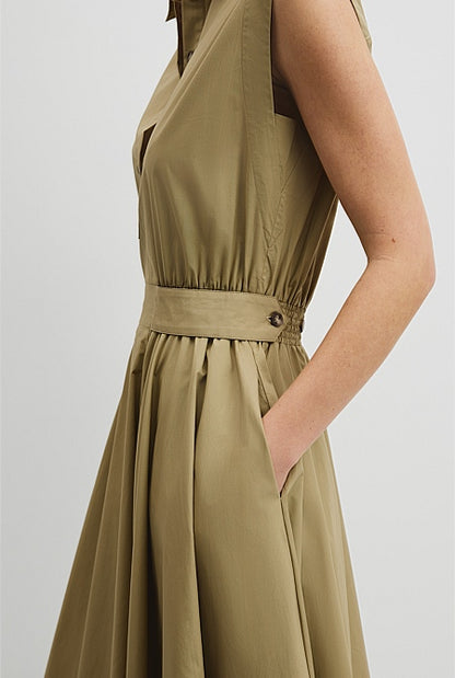 Australian Cotton Fit-and-Flare Midi Dress