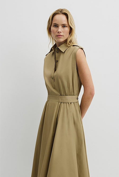 Australian Cotton Fit-and-Flare Midi Dress