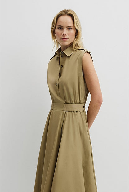Australian Cotton Fit-and-Flare Midi Dress