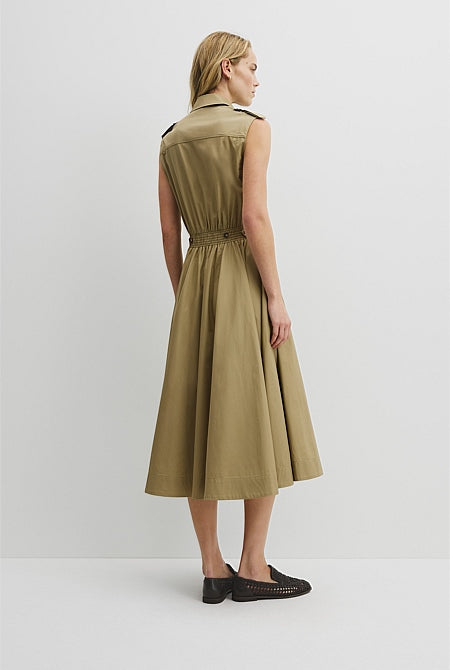 Australian Cotton Fit-and-Flare Midi Dress