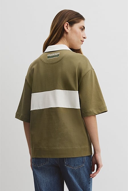 Australian Cotton Short Sleeve Workwear Block Rugby Polo