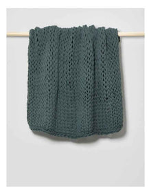 Chunky Knit Throw in Dusky Green