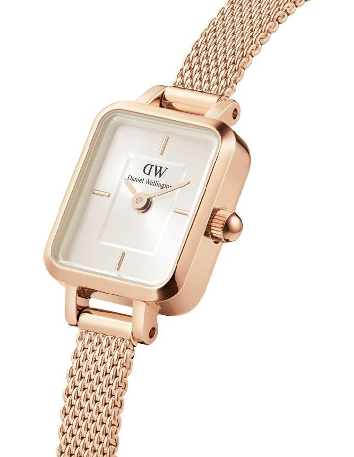 Quadro Mini Stainless Steel Watch in Rose Gold