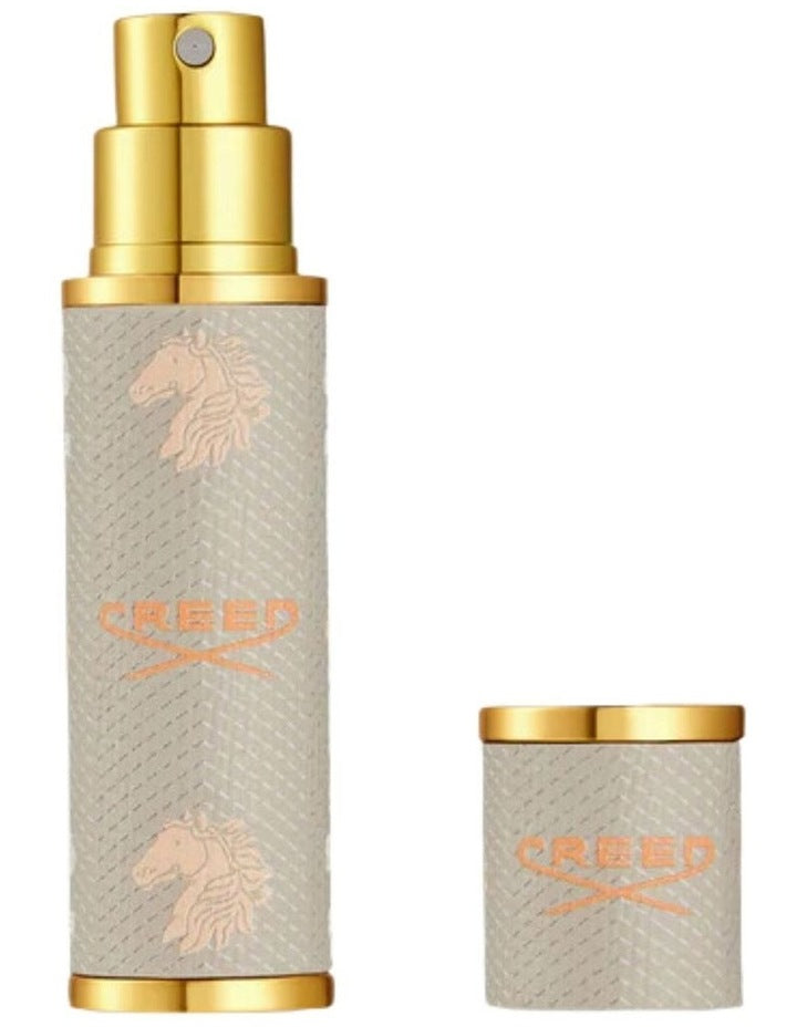 Refillable Travel Leather Atomiser in Beige 5ml