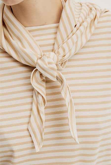 Australian Cotton Scarf Crop Sleeve T-Shirt