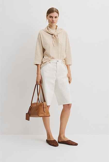 Australian Cotton Scarf Crop Sleeve T-Shirt