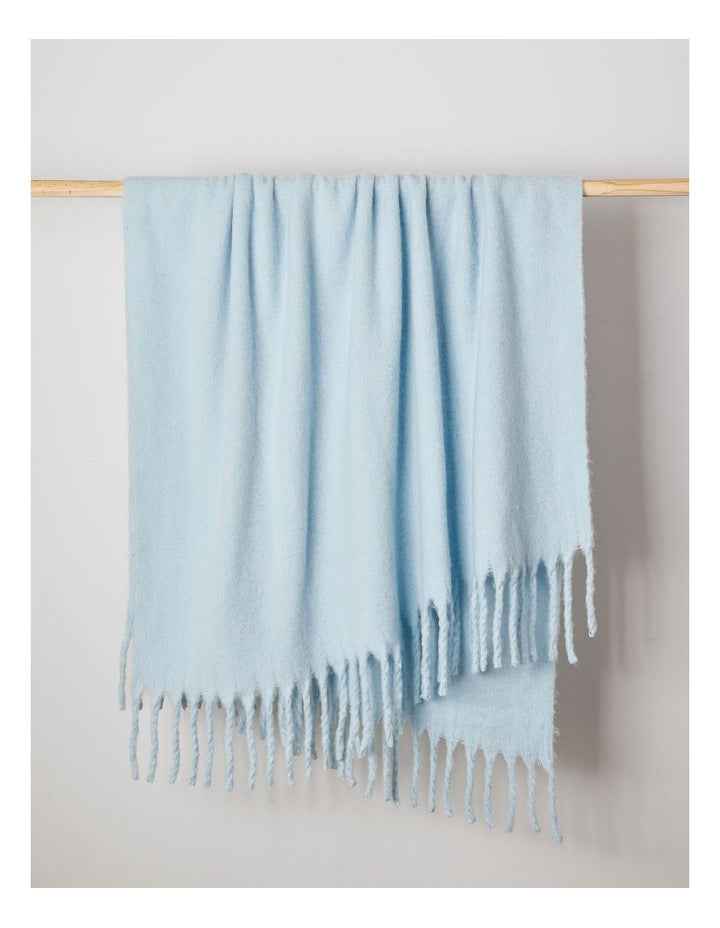 Faux Mohair Throw in Baby Blue