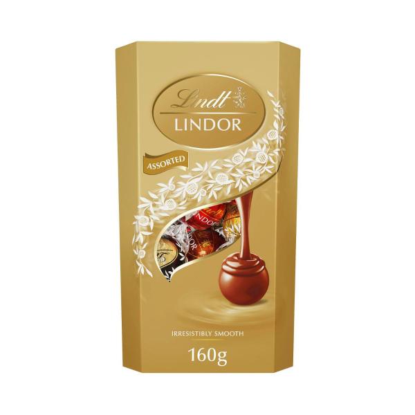 LINDT LINDOR ASSORTED CHOCOLATE CORNET 160G