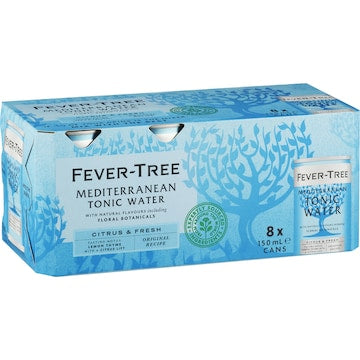 Fever-Tree Mediterranean Tonic Cans 150mL x 8 pack