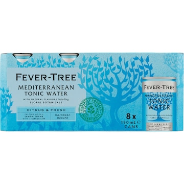 Fever-Tree Mediterranean Tonic Cans 150mL x 8 pack