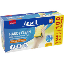 Vileda Ansell Handy Clean Latex Multi-Purpose Gloves m/l 100 Pack